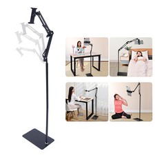 Adjustable Floor Stand Phone & Tablet Holder 135cm 360° Rotating Clamp 4–11in picture