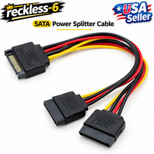 SATA 15Pin Power Splitter Cable 1 to 2 HDD SSD Extension 20cm Y Cable picture