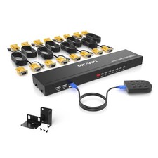 MT-VIKI KVM Switch 8 Port, 8X1 Rackmount KVM Switch VGA, Included 8 2-in-1 KVM C picture