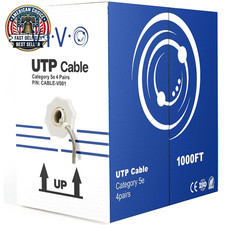 VIVO 1,000Ft Bulk Cat5E Wire, CCA Ethernet Cable, 24 AWG, UTP Pull Box, LAN Netw picture