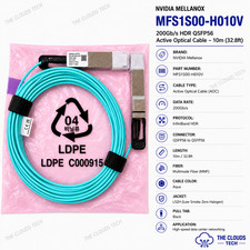 NEW Mellanox MFS1S00-H010V 200Gb/s HDR QSFP56 Active Fiber Optical Cable AOC 10m picture
