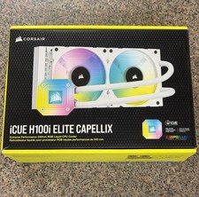 Corsair iCUE H100i Elite Capellix White 240mm AIO CPU Cooler Complete Clean Fans picture