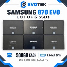 Lot of 6 Samsung 870 EVO 500GB SSD 2.5” SATA III MZ-77E500 3TB Total picture