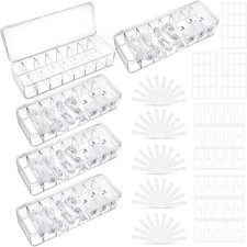 5 Pack Clear Cable Organizer Box with Lid 50 Cable Ties 108 Labels Desk Storage picture