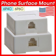 Telephone Surface Mount Box RJ11 RJ12 Keystone Mount Box 1 Port Wall Box White picture