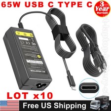 LOT x10 65W USB-C Power AC Adapter Charger for Dell Chromebook XPS Laptop TESTED picture