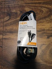HDX 10 ft. 13 Amp Black Computer, Monitor, TV Replacement Cord 16 Gauge picture