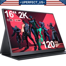 2025 Portable Monitor 16'' 2K QHD HDMI USB C 120Hz Display Screen for Laptop PS5 picture