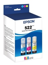 Epson 522 EcoTank Ink Color Combo 3pk T522520-S ET-2720 ET-2800 NIB picture
