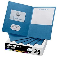  Two-Pocket Folders, Light Blue, 25-Pack, Textured Paper, Letter Size (EZ  picture