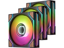 Thermaltake SWAFAN 120 EX INFINITY Wood Edition ARGB Sync Case Fans, 3-Pack, picture