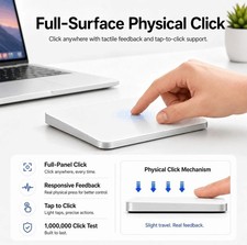 Polarmeta Wireless Trackpad X2 Touchpad USB-C Rechargeable 7.5