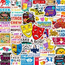 Yqskt 200PCS Theatre Stickers Brown, Yellow, Blue, Red, Black, Pink, White picture