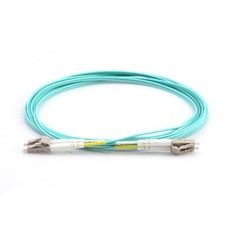 1M LC to LC OM3 Duplex Multimode Fiber Optic Patch Cable Aqua 50/125 -4849 picture