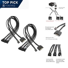 SATA to 3/4 Pin PWM Fan Adapter Splitter 2PCS PC Case Fans Power Cable picture