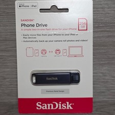 SanDisk 256GB Phone Flash Drive Backup for iPhone To iPad or Mac Lightning USB-C picture