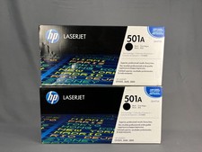 2 GENUINE SEALED HP 501A Black LaserJet Pro Printer Toner - Q6470A picture