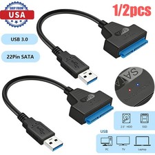 2× SATA to USB 3.0 Cable USB to SATA III Hard Drive Adapter 2.5'' SSD HDD USA picture