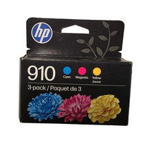 HP 910 3 Pack Cyan/Magenta/Yellow Original Ink Cartridges - Sealed, Exp 2027 picture