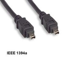 Kentek 10 ft IEEE-1394A Firewire 400 4-Pin Male to 4-Pin Male Cord Data DV Black picture