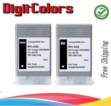 PFI-030 MBK & Black 2 PK Ink Tank PFI030 Fit Canon IPF TA-20 TA-30 TM-240 TM-340 picture
