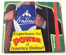 America Online AOL Mail Shirt Power 10 Hours Vintage 1990s Computer Software New picture