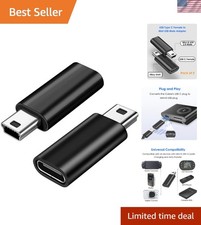 Versatile USB Type C to Mini USB 2.0 Adapter - 480Mbps Data Transfer, 2 Pack picture