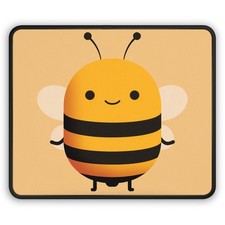 Cute Bee Illustration Gaming Mouse Pad | Kawaii Bumblebee Desk Mat picture