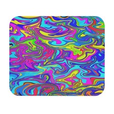 Psychedelic Swirl Mouse Pad | Neon Marble Desk Mat picture