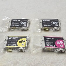 Epson 69 Ink Cartridges Lot of 4 T0691 T0693 T0694 Black Magenta Yellow New OEM picture