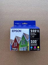 Genuine Epson 232XL Black 232 Color Ink Cartridges 4 Pack CMYK OEM T232XL-BCS picture