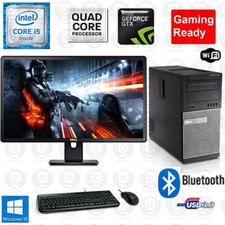 Fortnite GTA COD Gaming PC Desktop Computer Core i5 WiFi BT 8GB Monitor Bundle picture