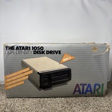 Atari 1050 Floppy Disk Drive Tested With All Cables Power And Data SIO In Box picture