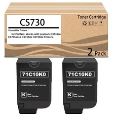 2 Pack CS730 71C1HK0 Black Toner Cartridge for CX730de CS735de CS730de Printer picture