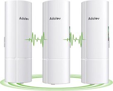 AdaLov 3PCS Gigabit Wireless Bridge Kit 5.8G 3Km 16dBi Outdoor WiFi CPE 1000Mbps picture