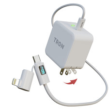  TRON Travel 25W Qi Power Adapter & 3-in-1 Cable, 5FT with LED Screen picture