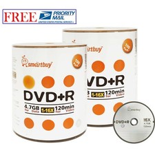 200 Pack Smartbuy 16X DVD+R 4.7GB Branded Logo Top Data Video Blank Record Disc picture