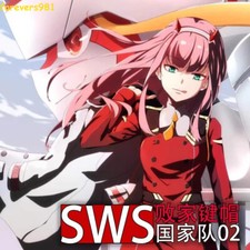 Darling Zero Two Anime Manga Keycap Set English RGB MX Keyboard Caps 104 picture