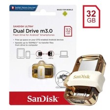SanDisk Ultra Dual Drive 32GB/64GB M3.0 OTG Micro 3.0 Gold Memory Stick- UK picture