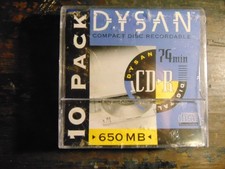 Brand New Sealed Dysan compact Disc Recordable CD R 74 min 650 MB 10 Pack picture