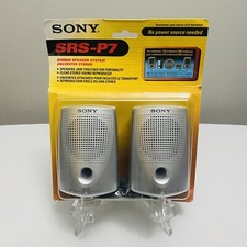 Vintage 2001 Sony Speaker System SRS-P7 For CD Walkman/MD Walkman Computer *READ picture