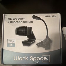 Merkury Innovations Work Space HD Webcam + Microphone Set HD 720p USB AUX Black picture
