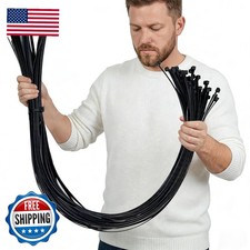 NORJIN 50 Pcs 48 Inch Extra Long Heavy Duty Zip Ties 175 lbs Self Locking UV picture