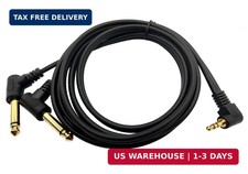 3.5mm to 6.35mm Splitter Audio Cable, 90 Degree 1/8 TRS Stereo Male to Dual 1/4 picture