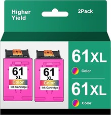2-pk 61 XL Tri-Color Ink Compatible For HP ENVY 4500 4501 4502 4504 5530 picture