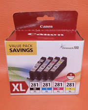 Canon CLI-281 XL Black Cyan Magenta Yellow Ink Cartridge Pack For Select Pixma picture