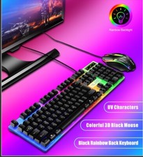 LED Wired USB Gaming Mechanical Keyboard And Mouse Set Black picture
