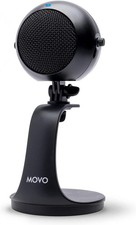 Movo WebMic USB Microphone with Desktop Stand in Black- Cardioid Condenser Compu picture
