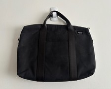 $400 Jack Spade Halley Stevenson Black Waxed Cotton Slim Briefcase Leather Trim picture