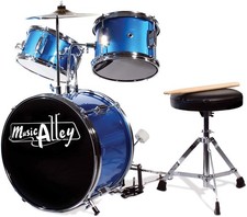 Kids Drum Set 3 Piece with Sticks & Throne Seat - Beginner Drum Kit for Children picture